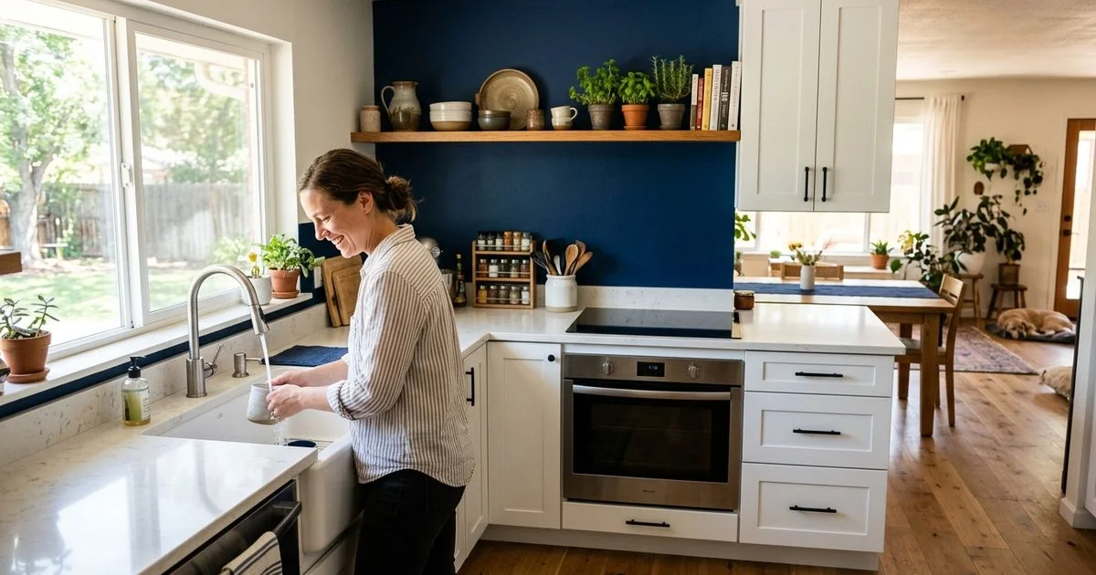 Bright remodeled compact kitchen in an Arvada ranch home
