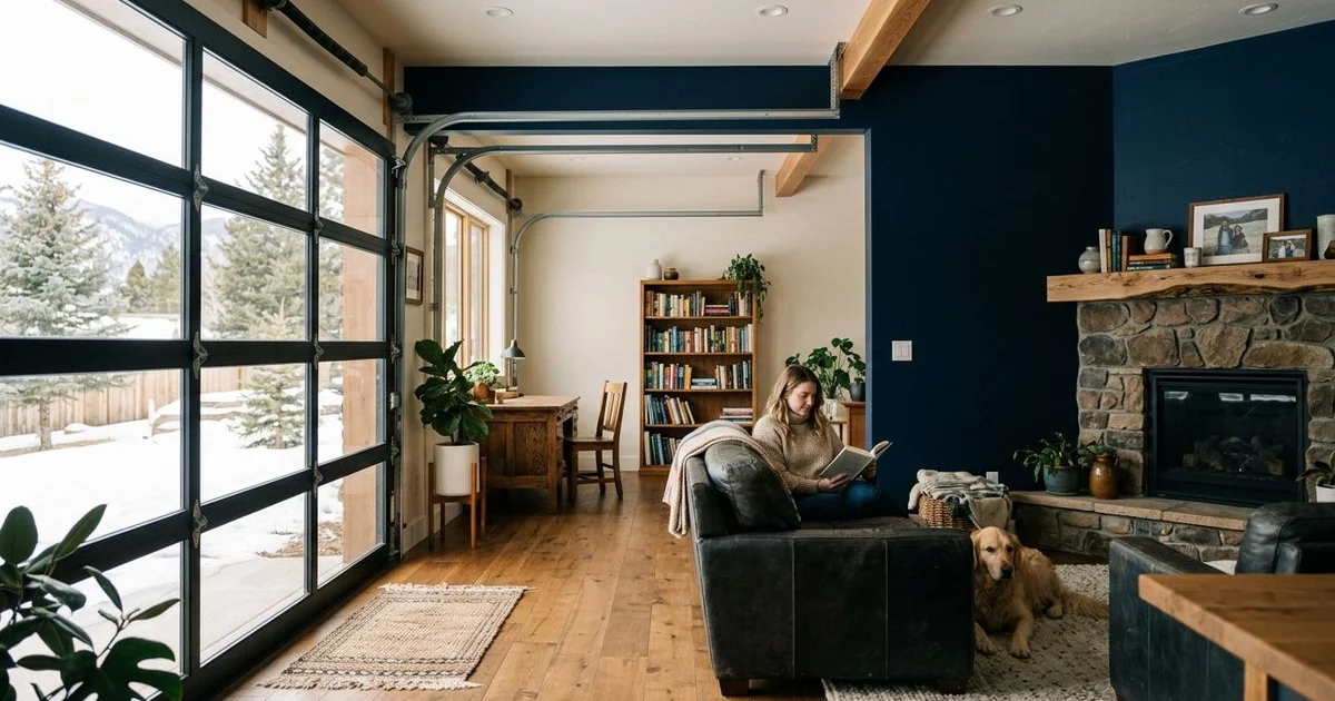 Garage converted into a finished living room
