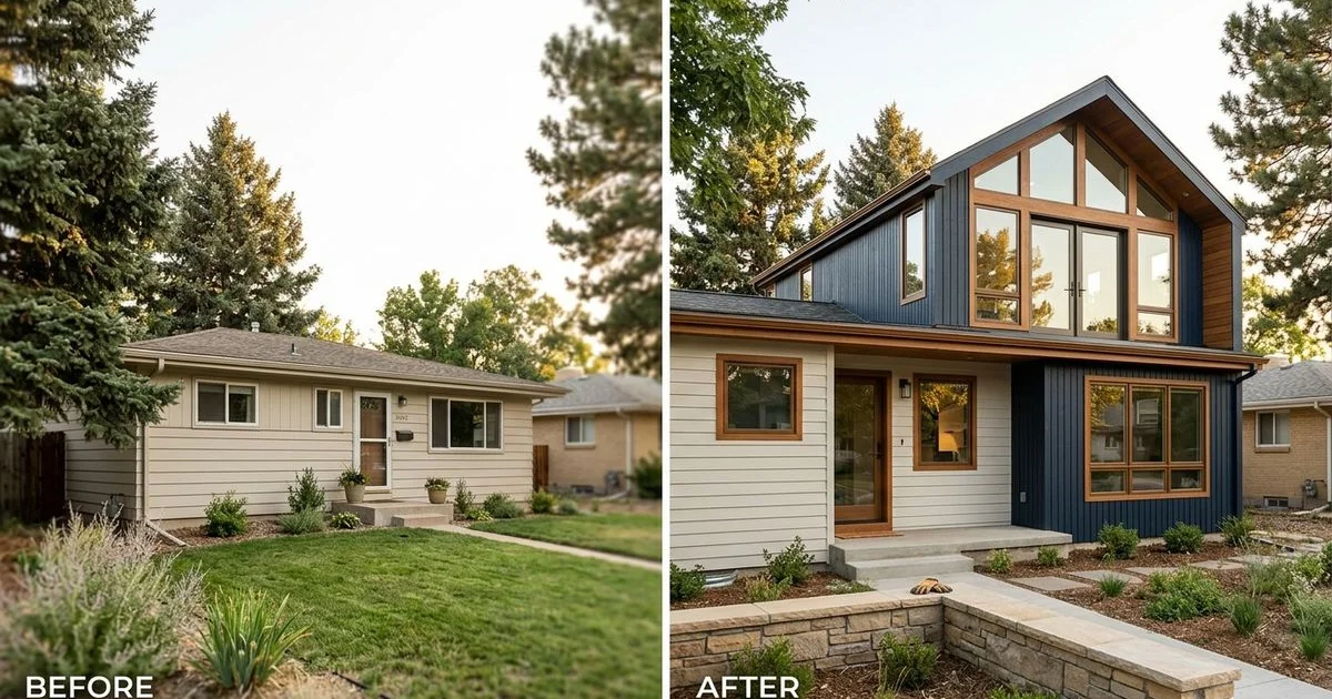 Mid-century Arvada ranch home before and after a second-story addition