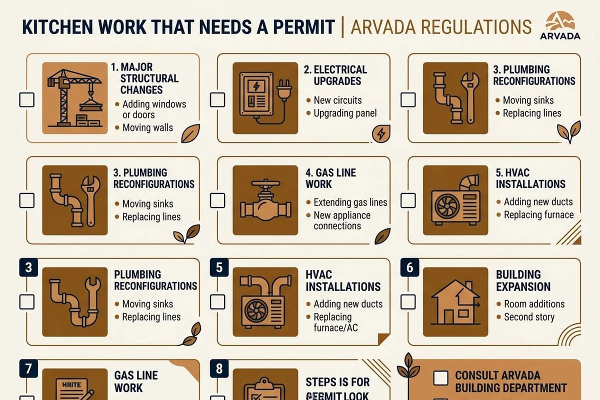 Checklist of kitchen work that needs a permit
