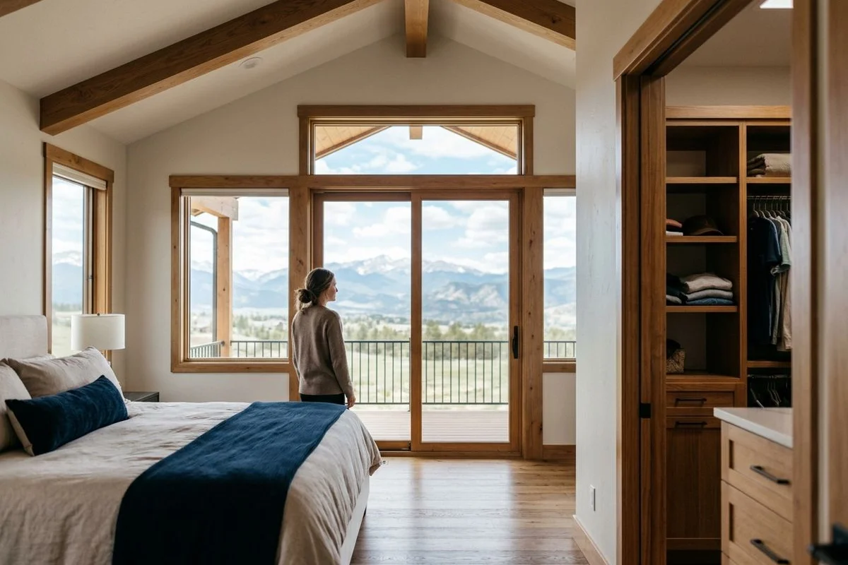 Finished second-floor master suite with vaulted ceiling