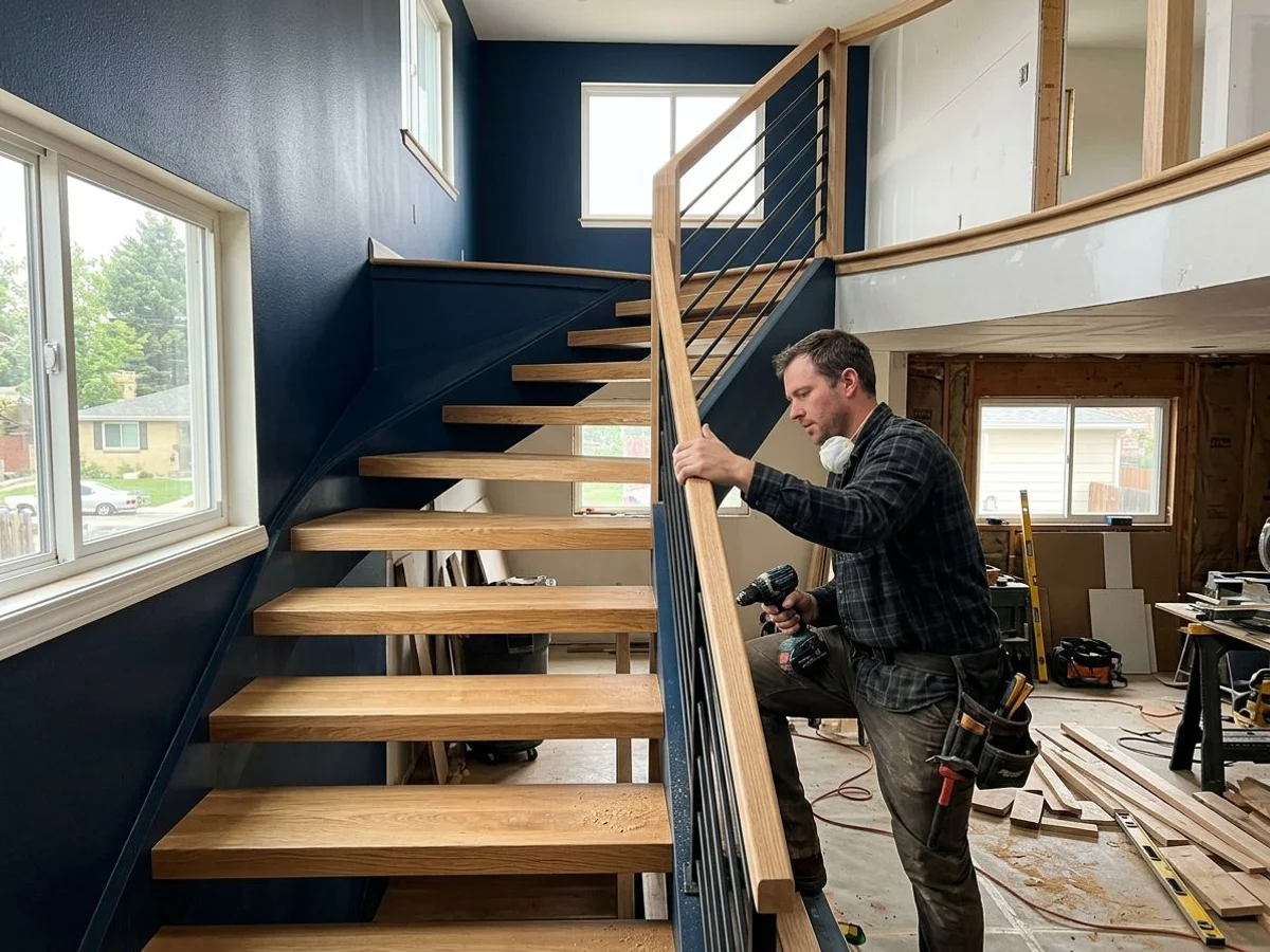 New staircase to second floor