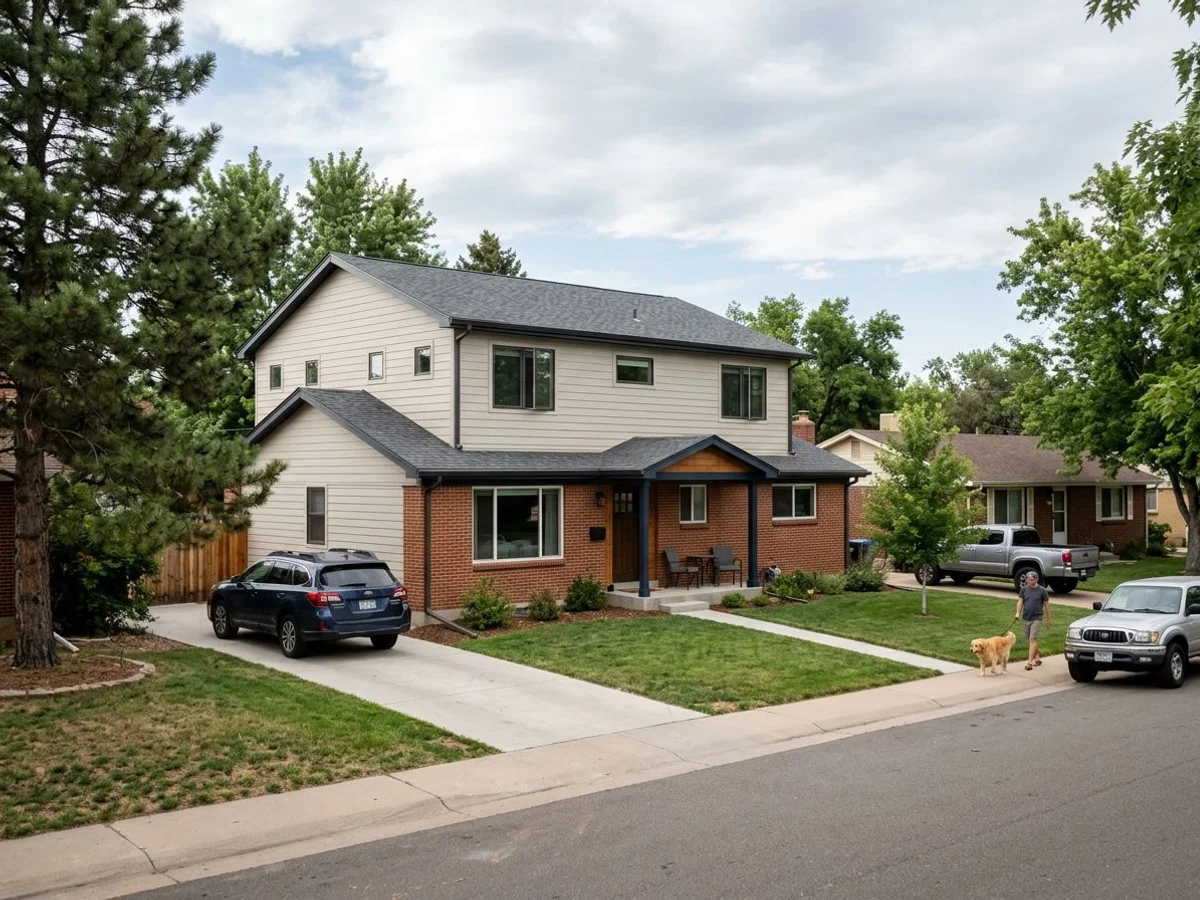 Pop-top exterior matched to original ranch home