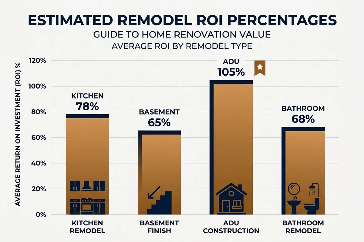 ROI bar chart by remodel type