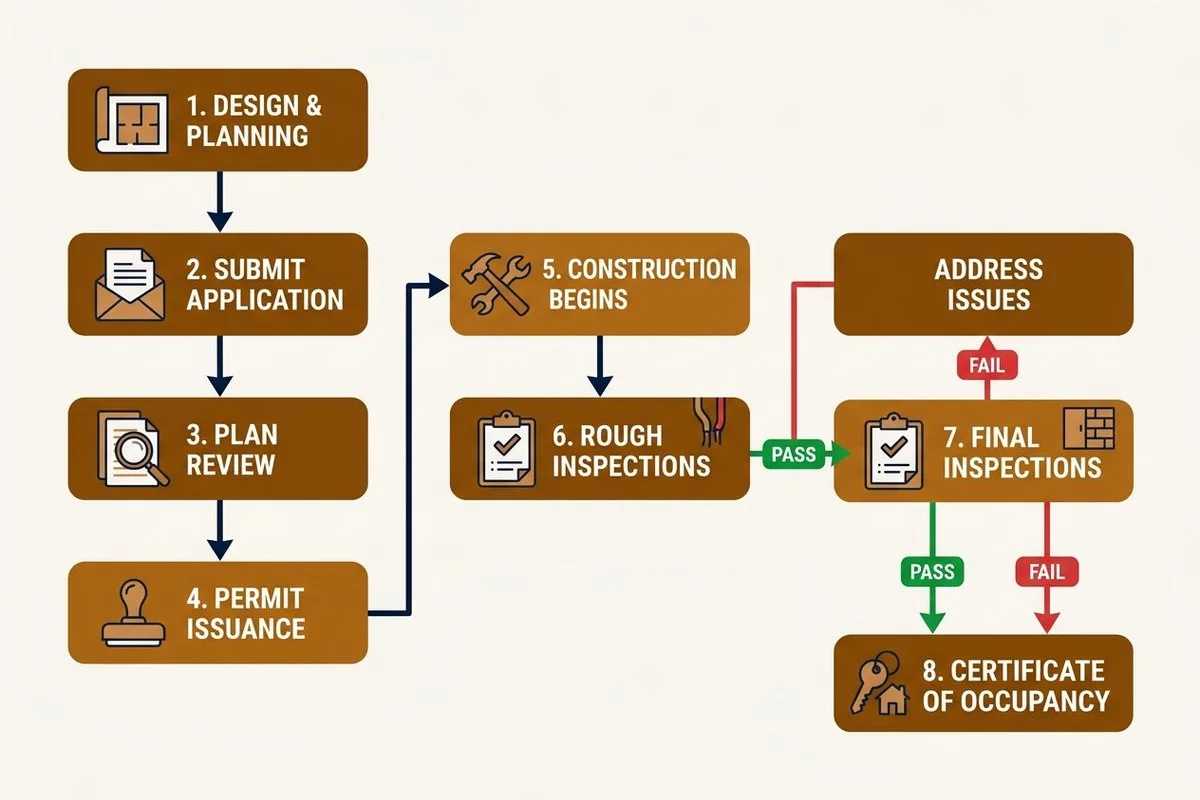 Flowchart of basement permit and inspection process